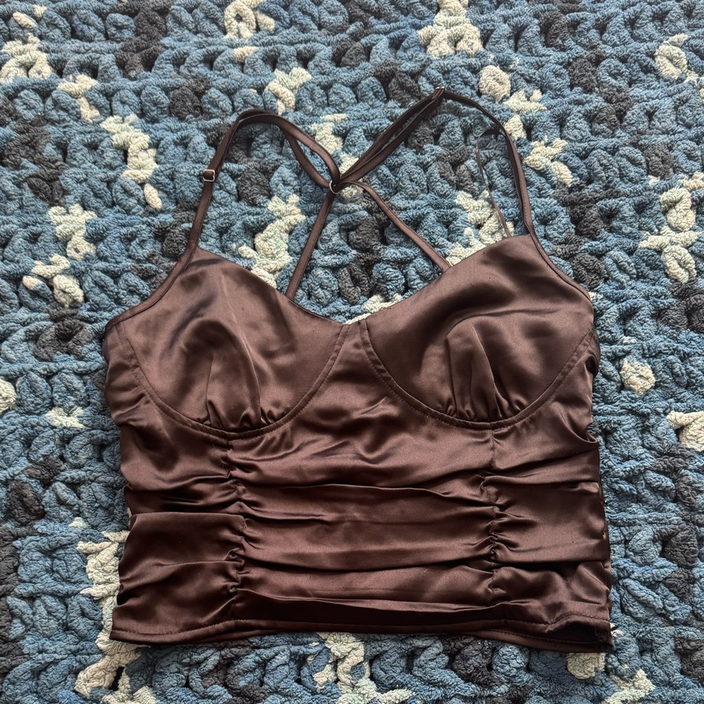 Black silk tank top